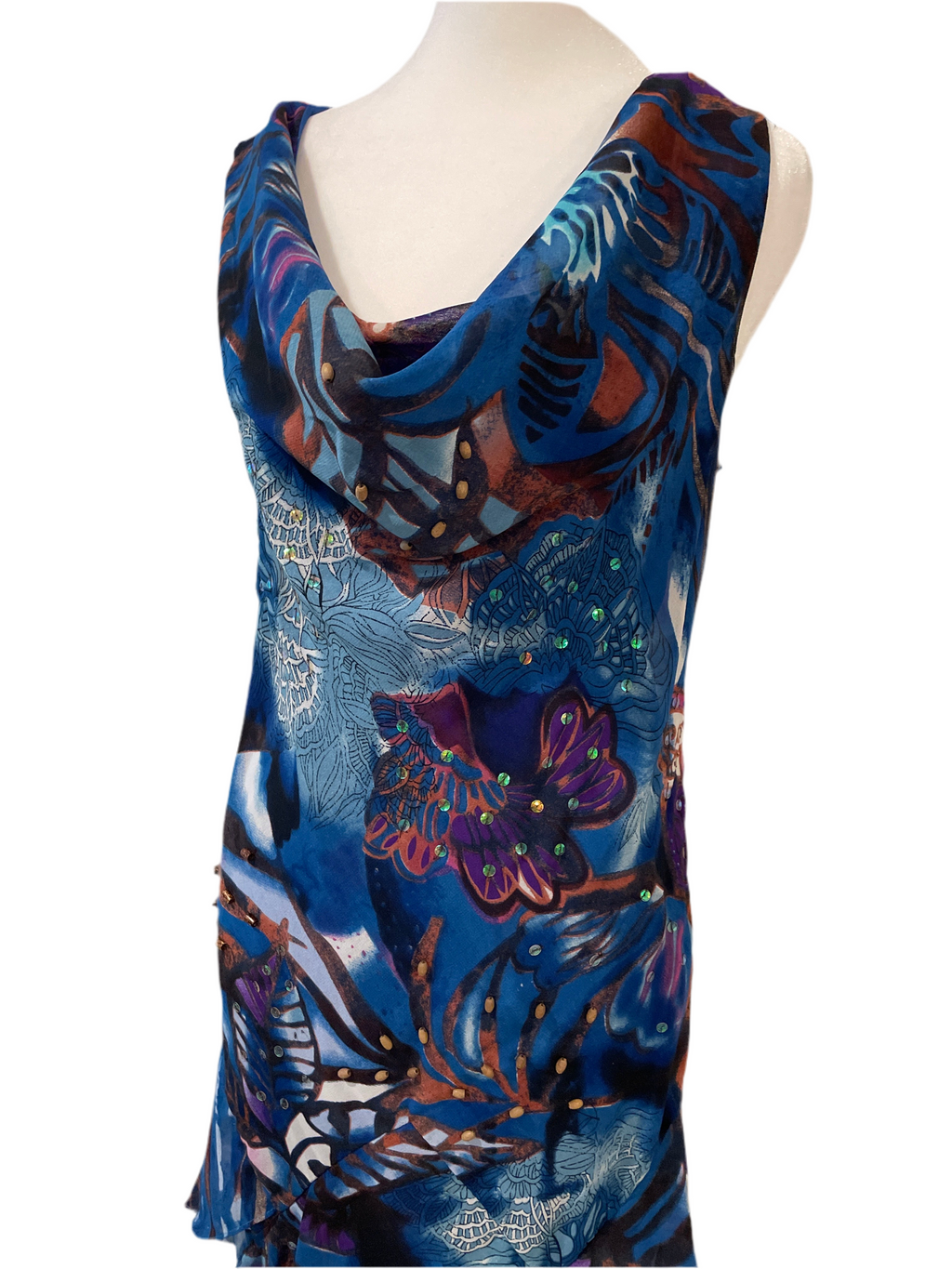 Y2K Beaded Ruffle Maxi Dress