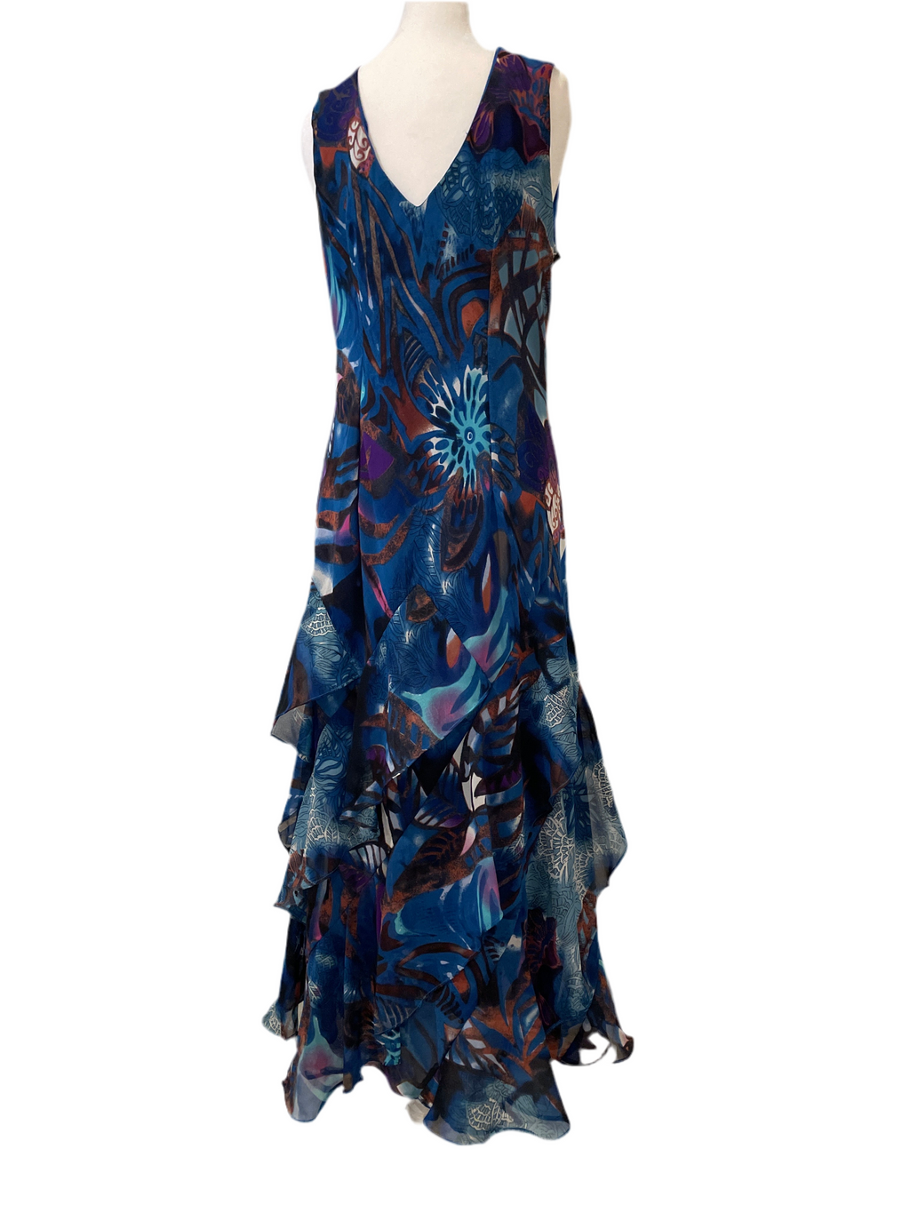 Y2K Beaded Ruffle Maxi Dress