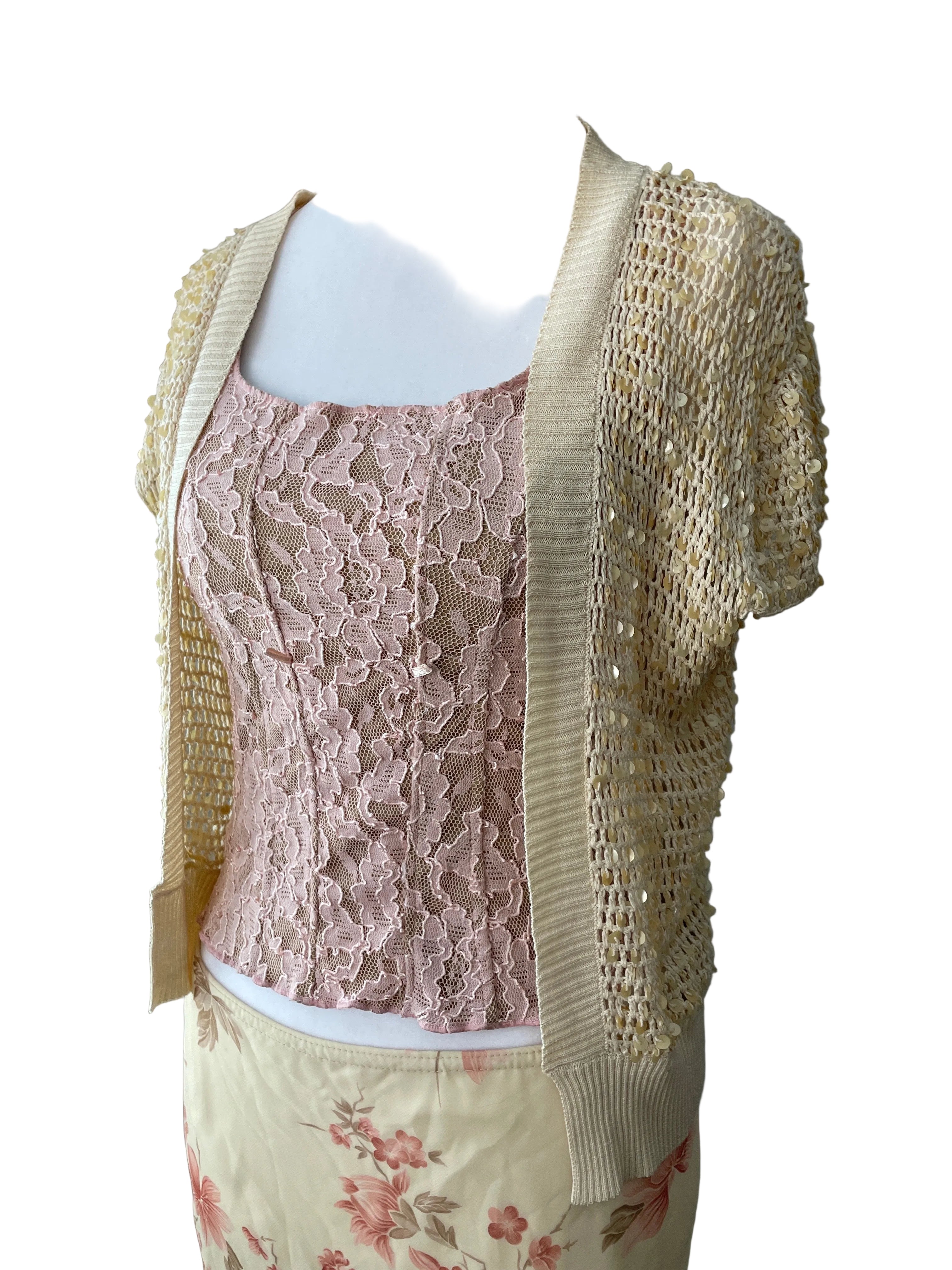 Y2K fairy sequin top