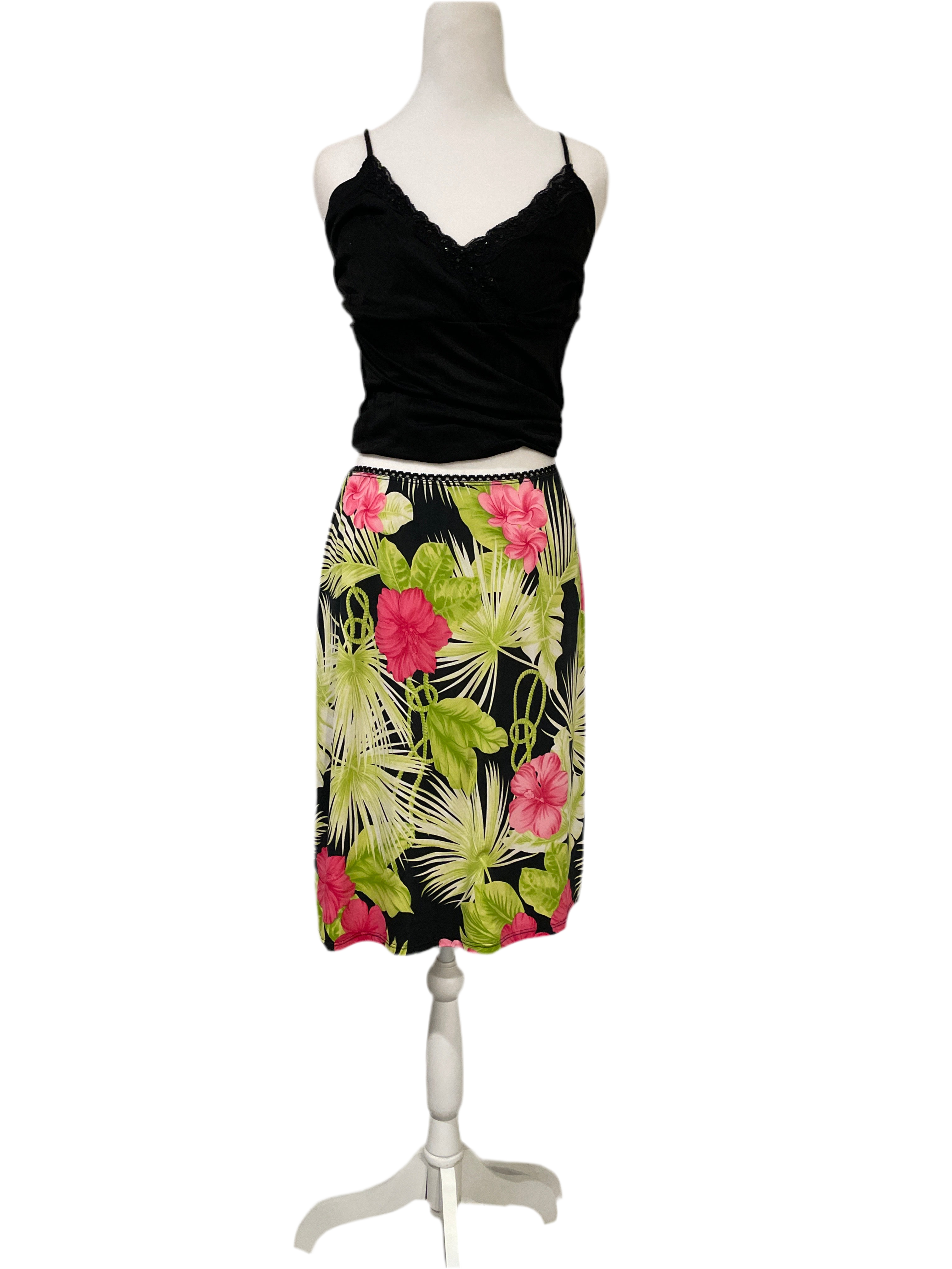 Y2K Hibiscus Midi Skirt