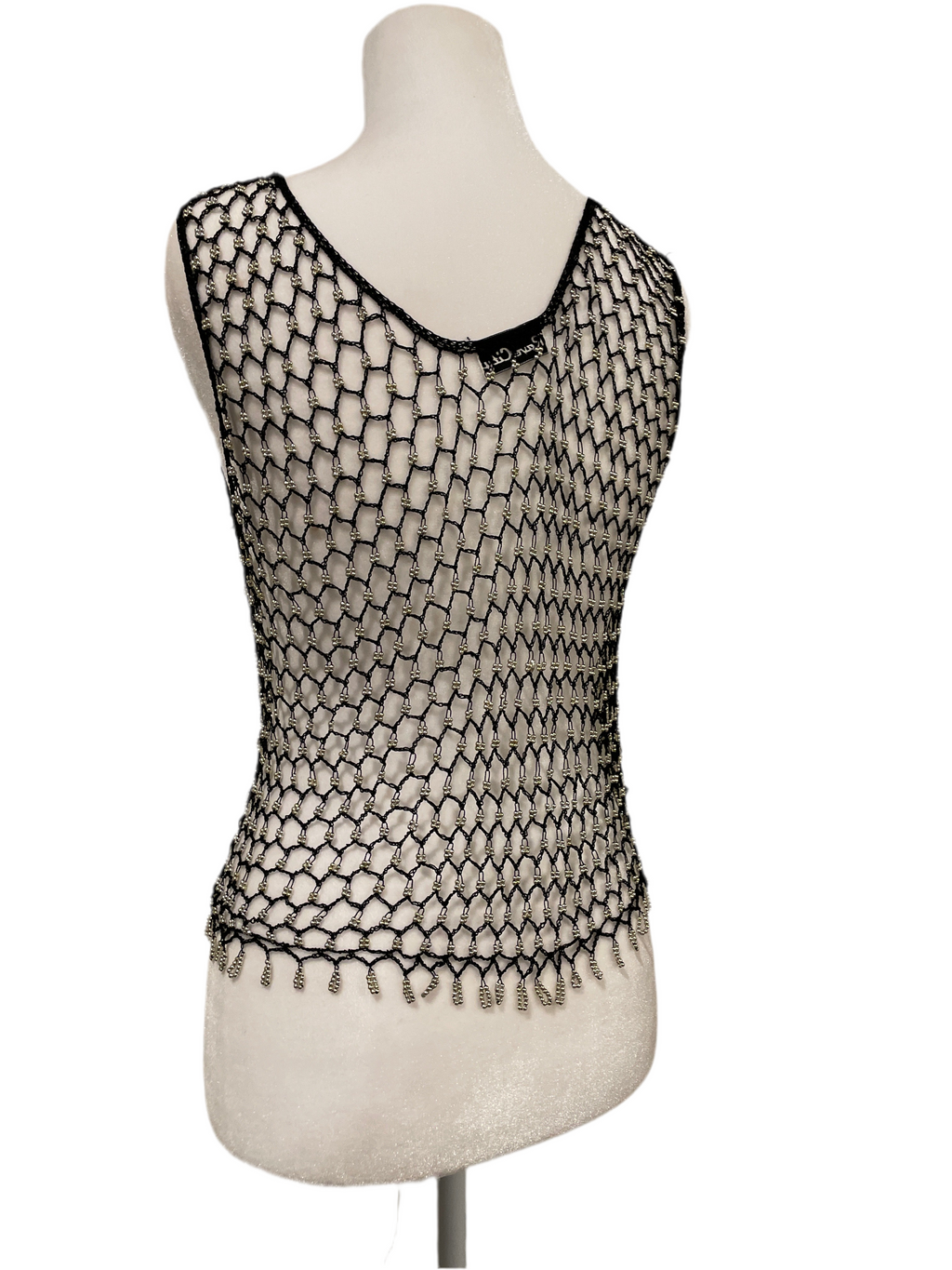 Y2K Rave City Full Mesh Beaded Top