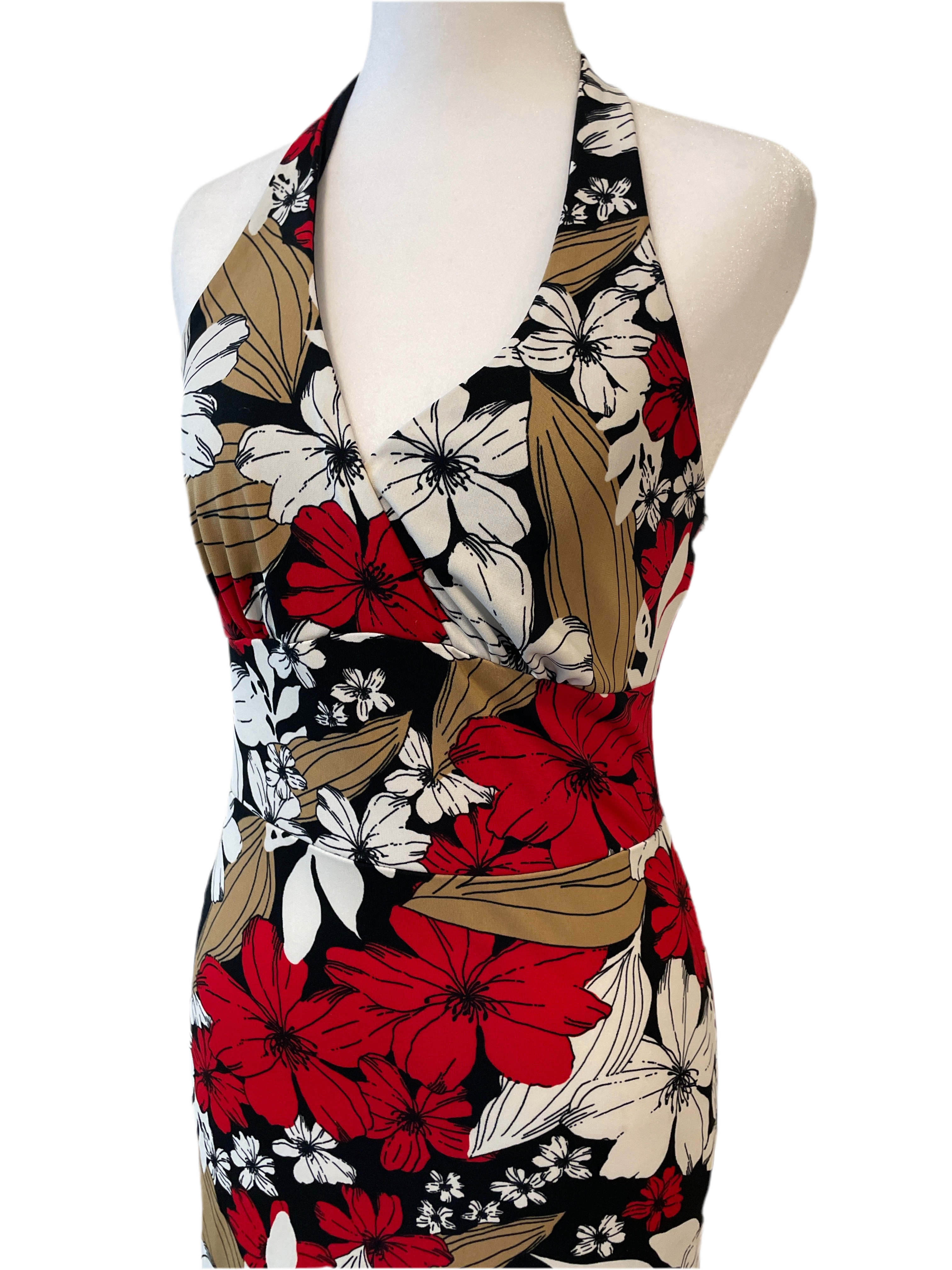 90s Floral Halter Dress