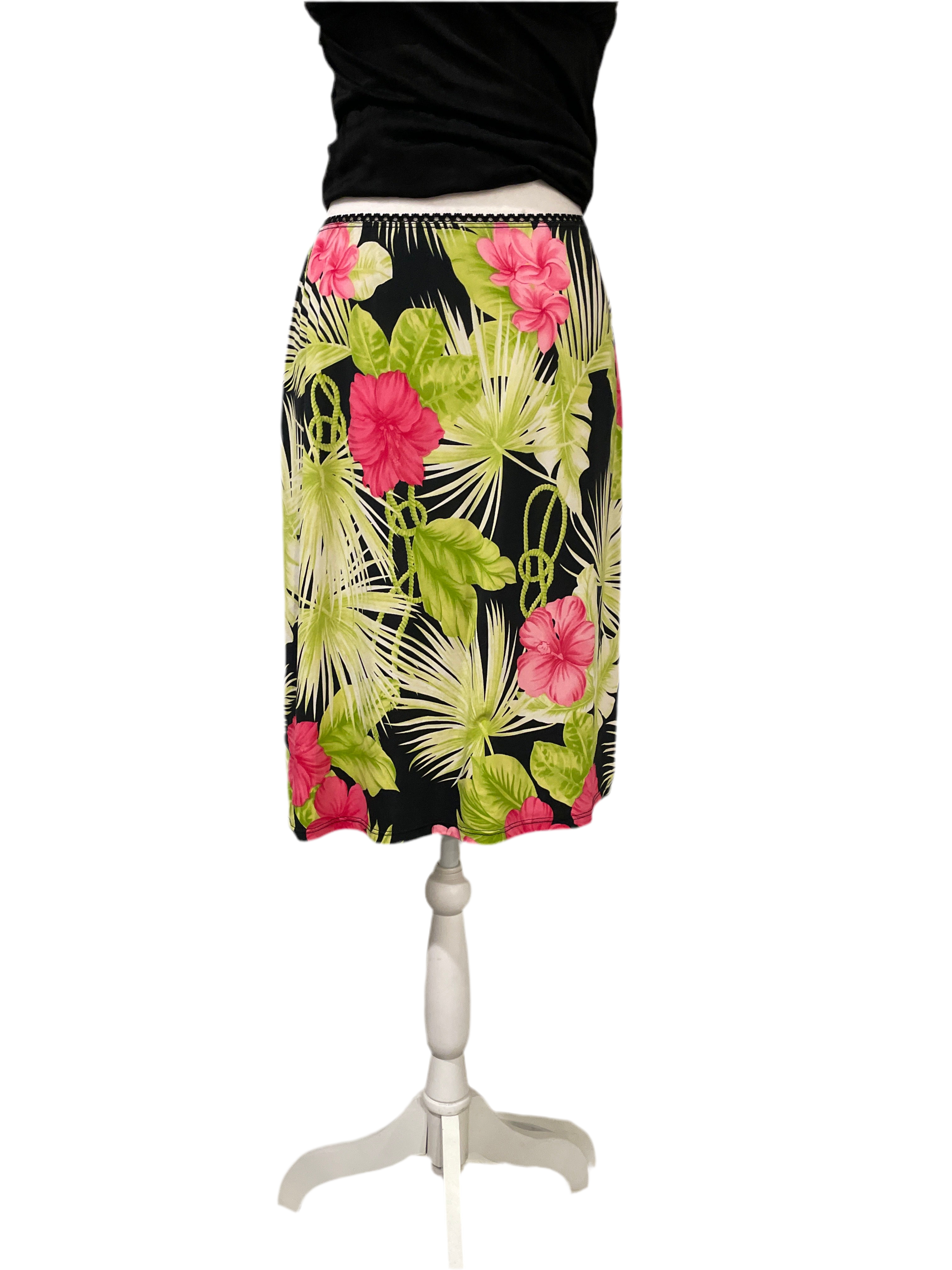 Y2K Hibiscus Midi Skirt