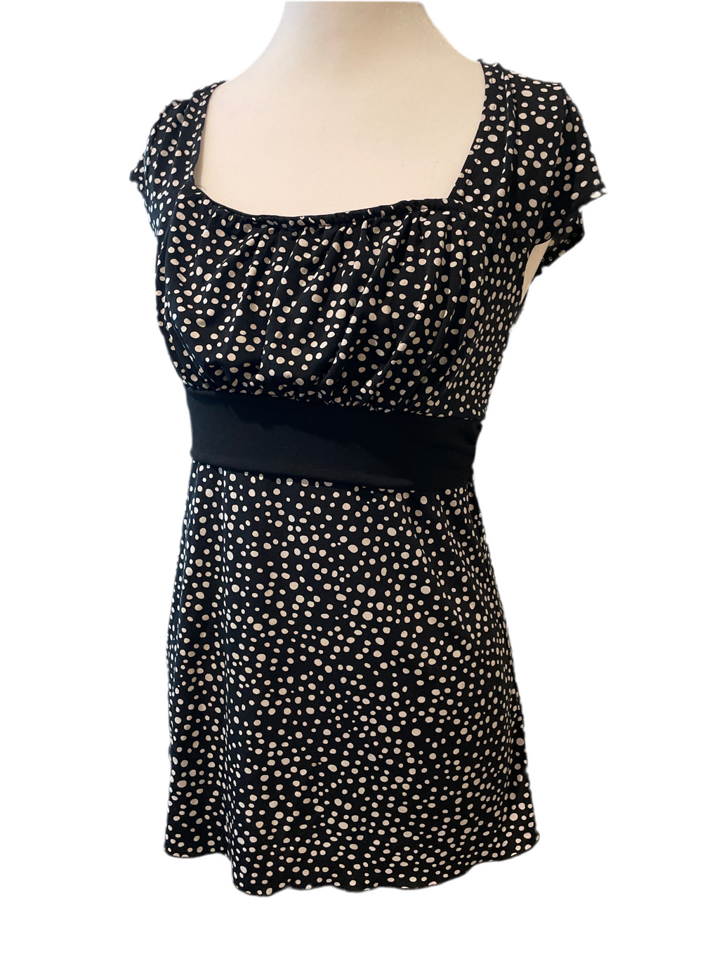 Y2K polka dot milkmaid top