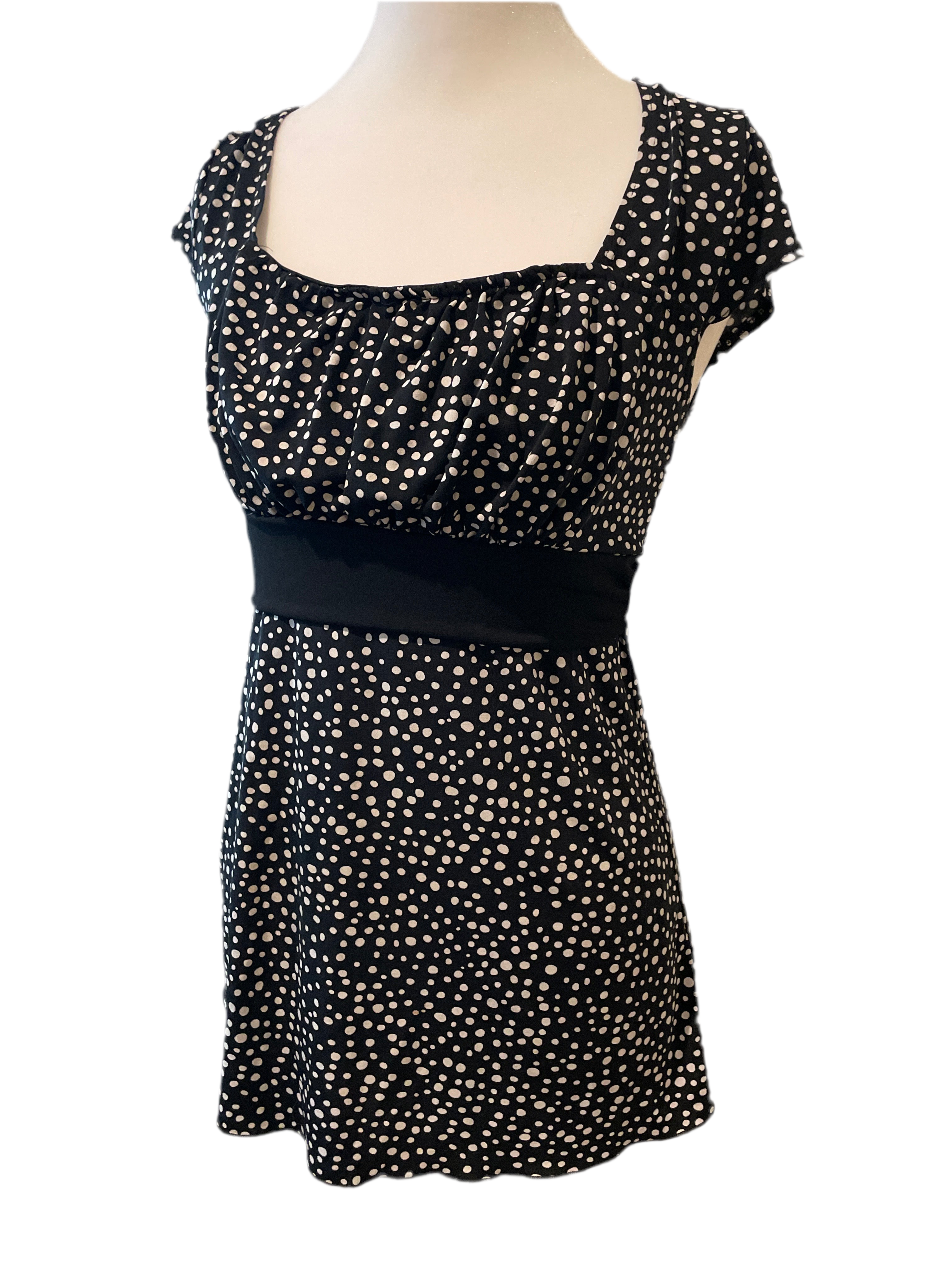 Y2K polka dot milkmaid top