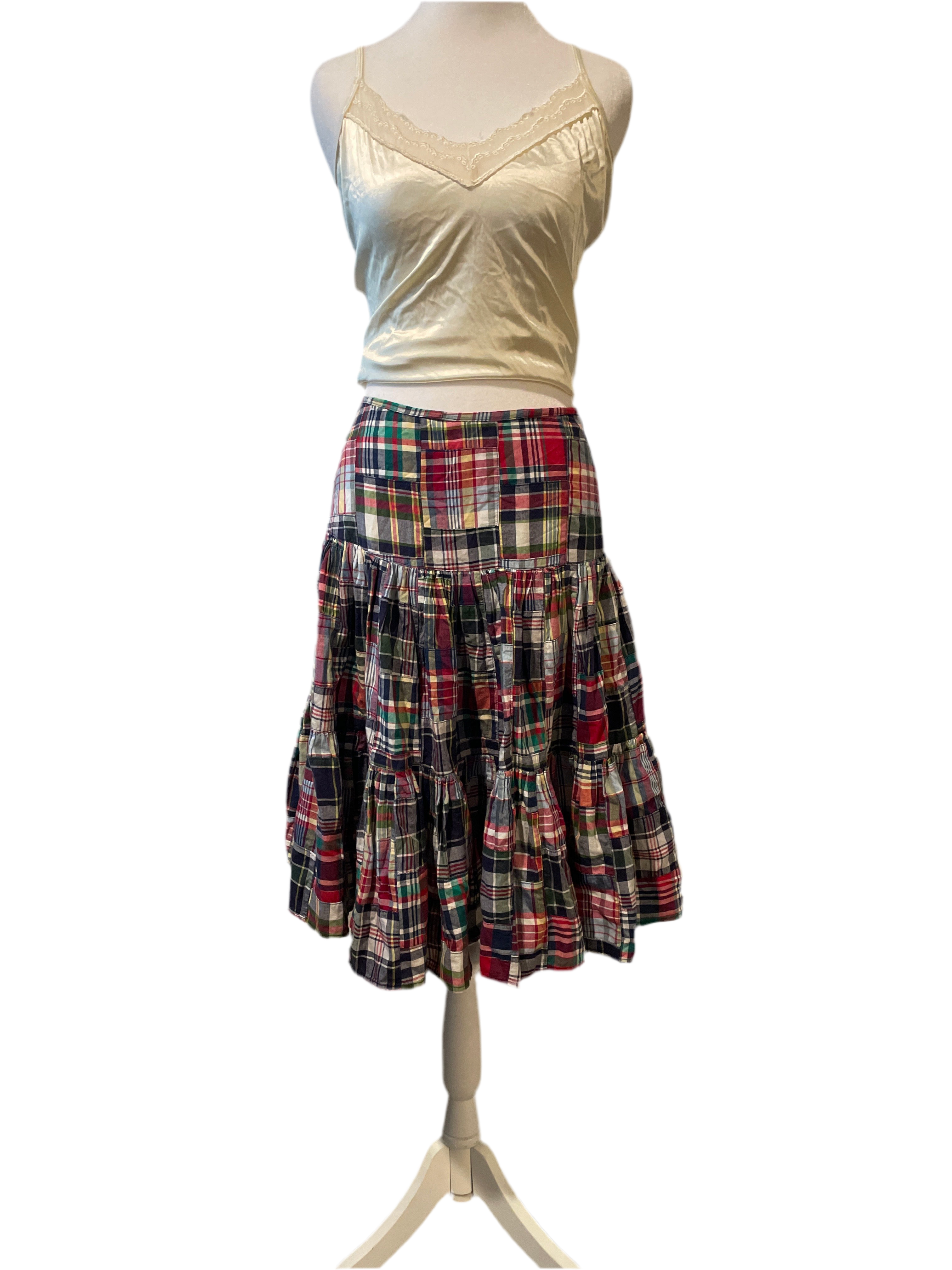 Y2K Plaid Midi Skirt