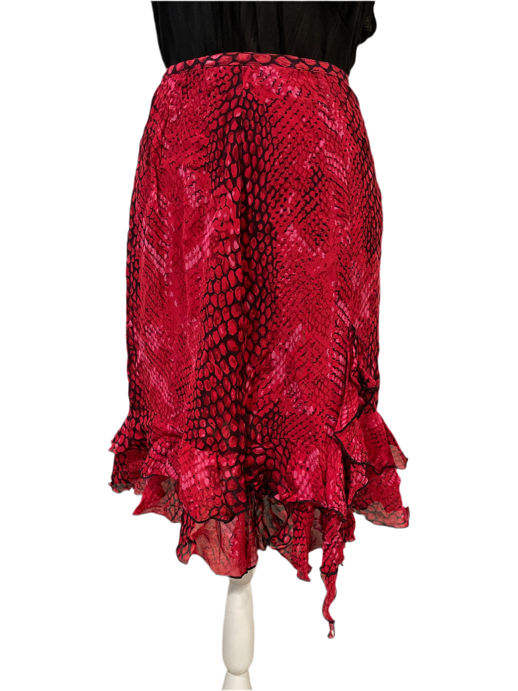 Y2K Pink Ruffle Midi Skirt