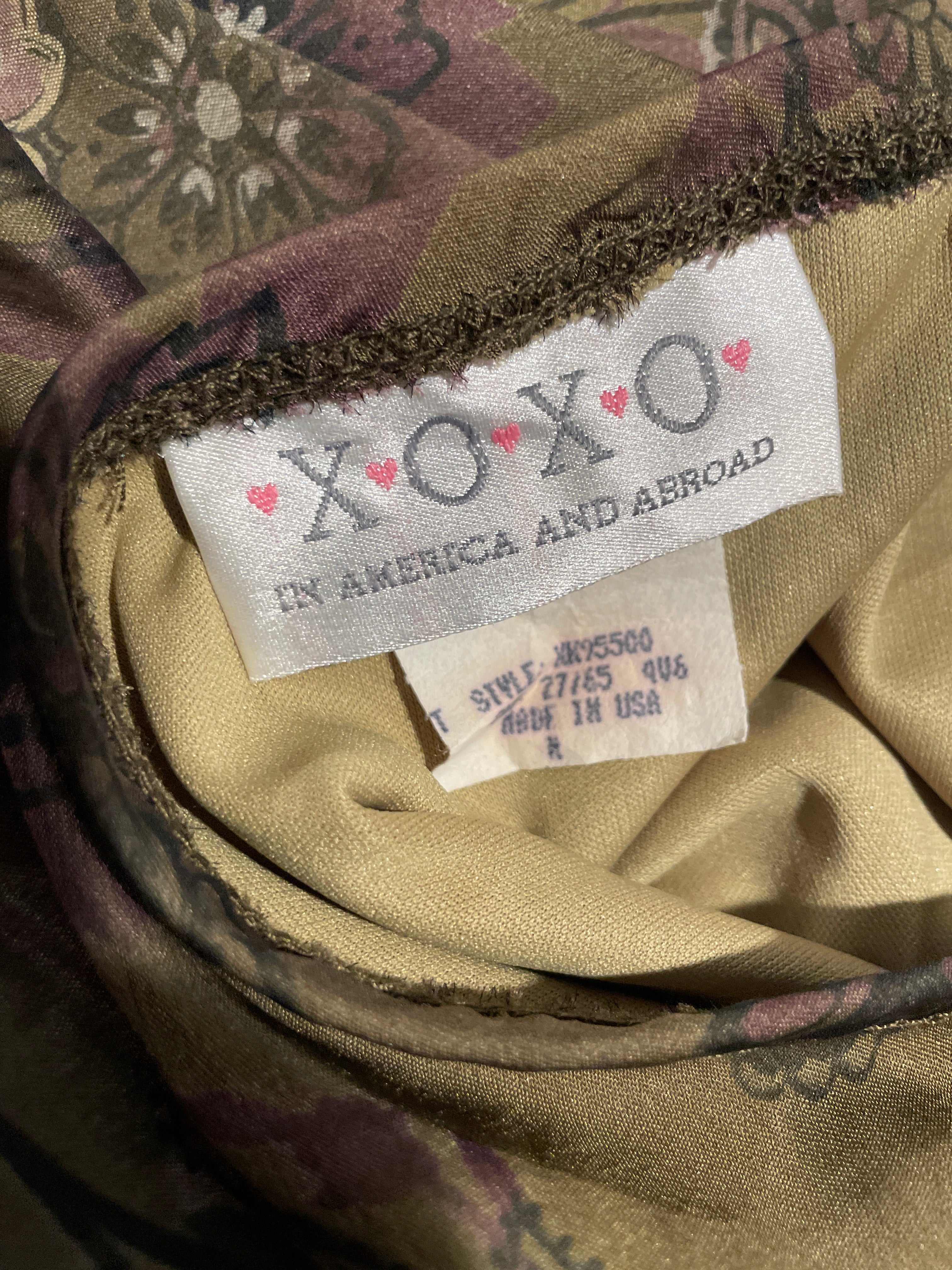 90s Green Floral Midi Skirt