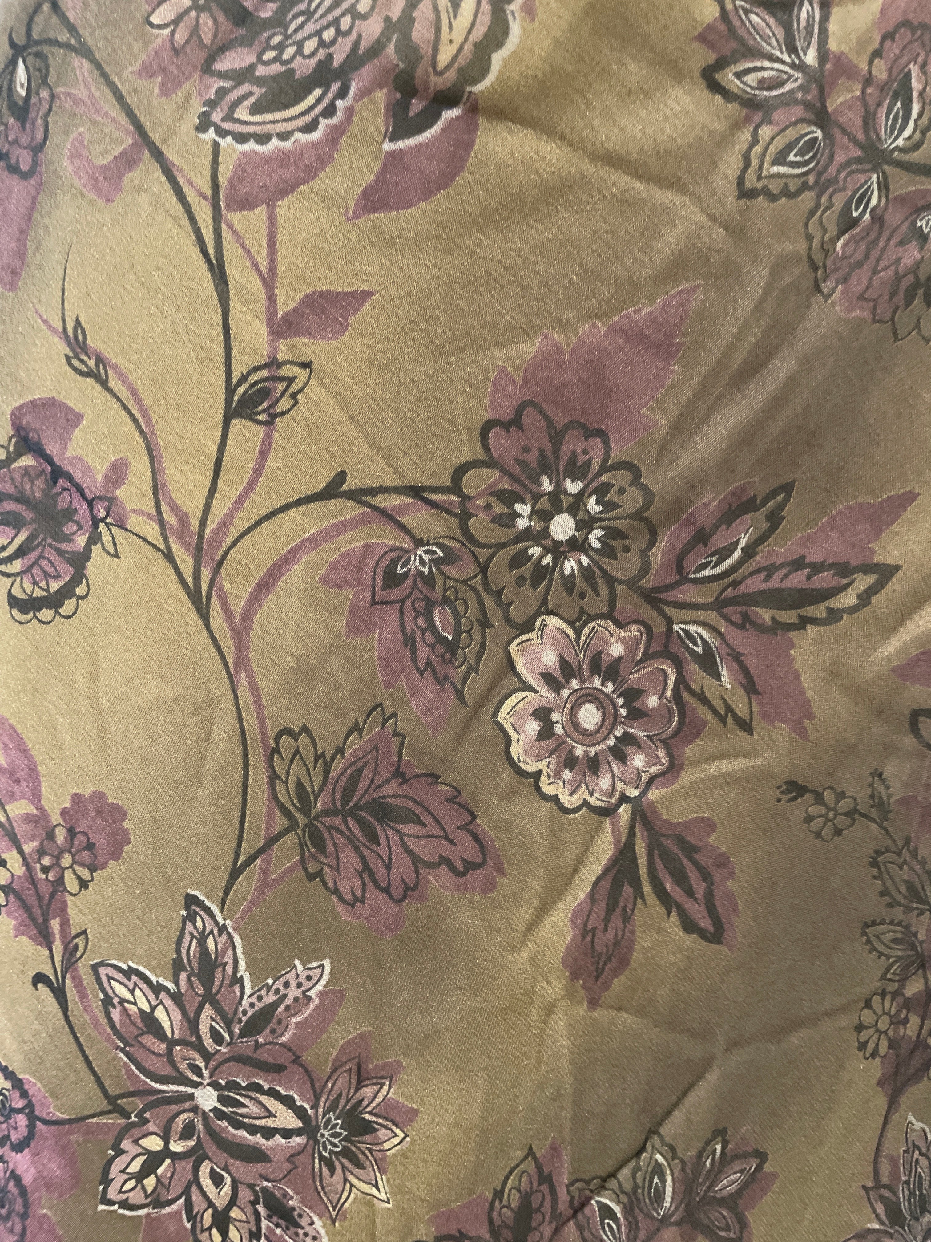 90s Green Floral Midi Skirt