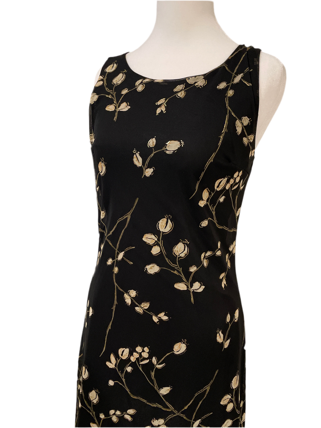 90s Black Gold Mini Dress