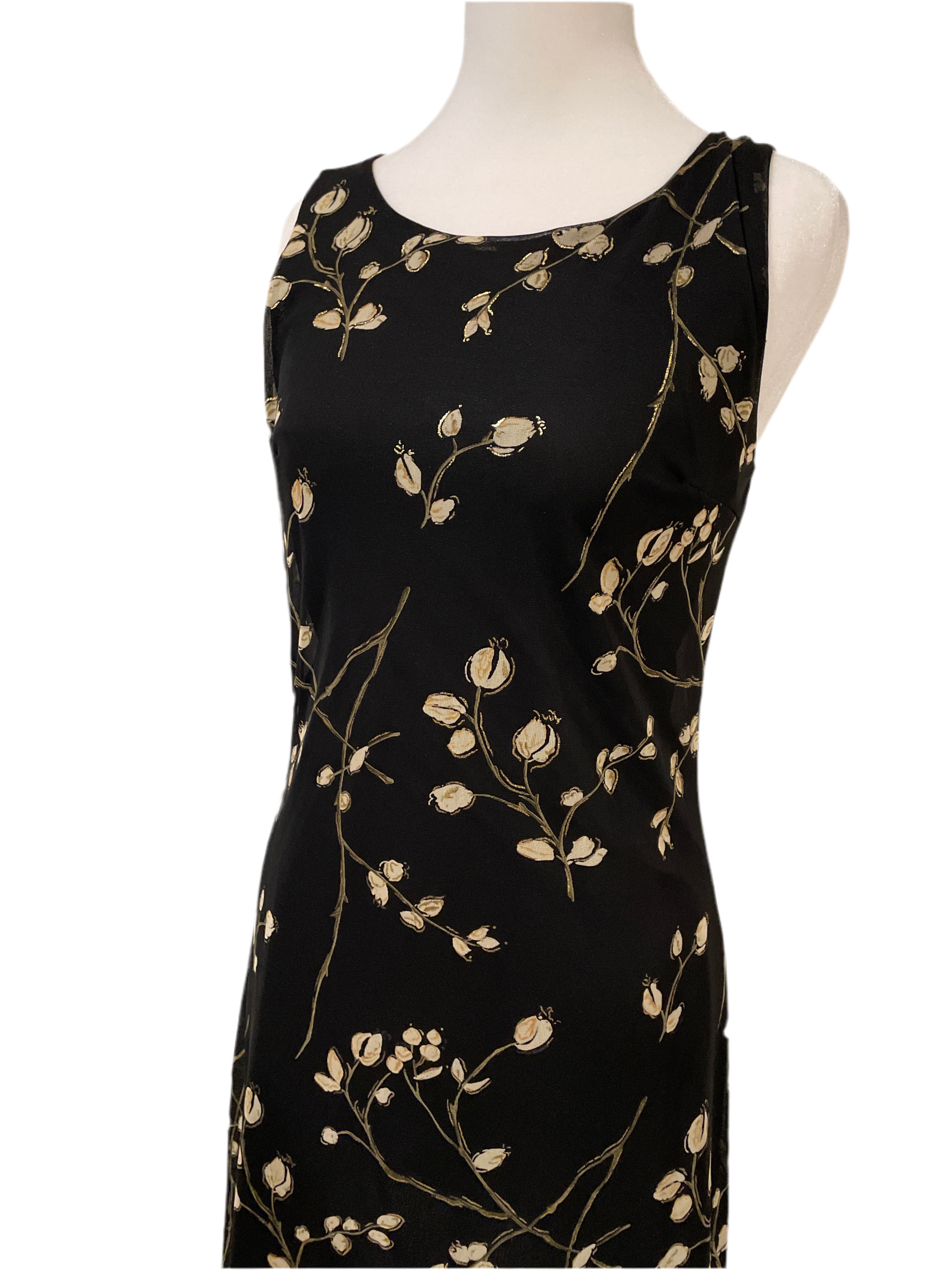 90s Black Gold Mini Dress