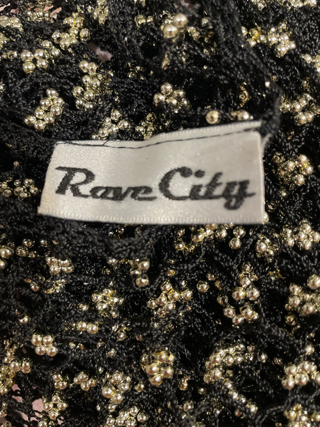 Y2K Rave City Full Mesh Beaded Top