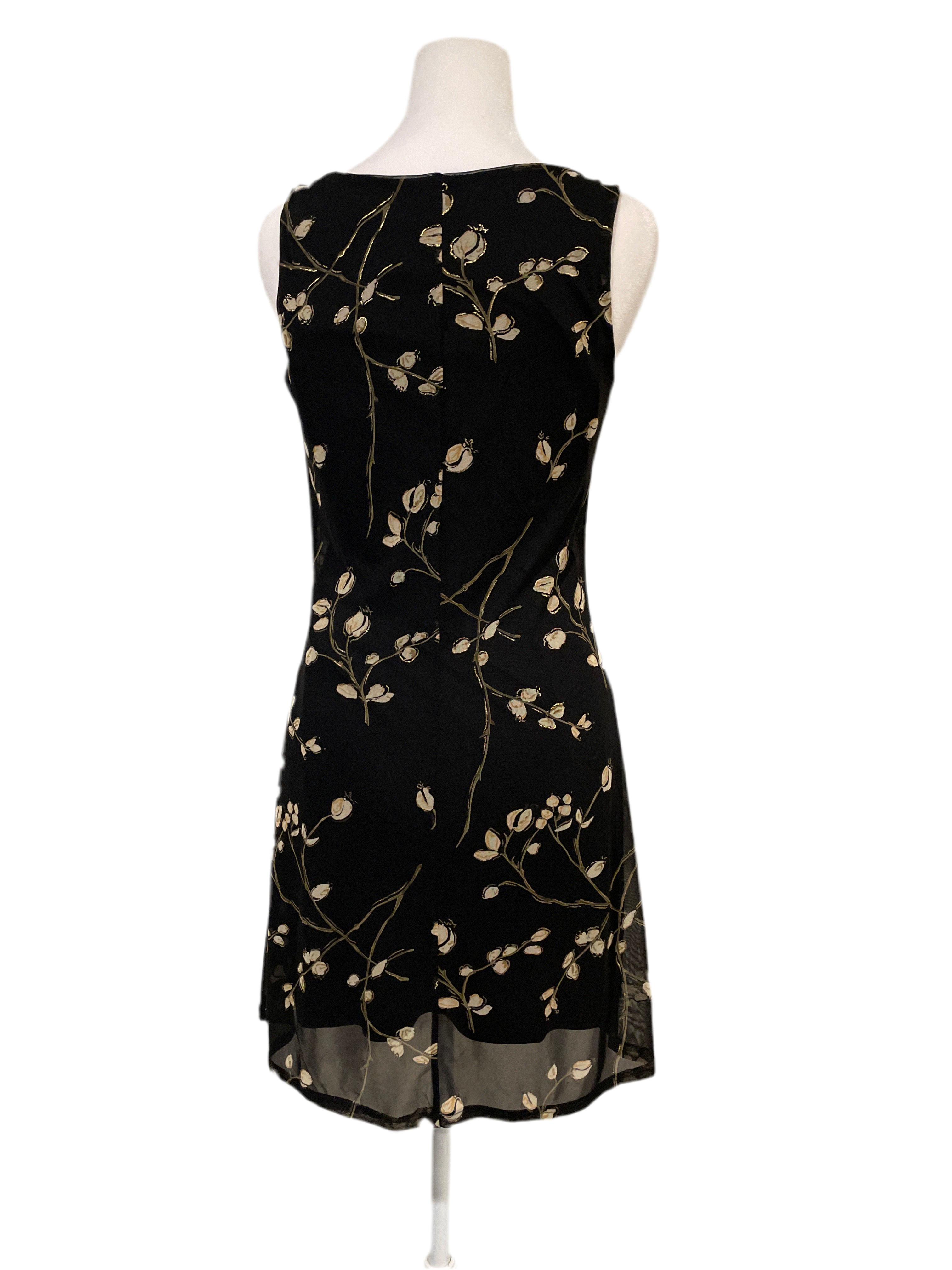 90s Black Gold Mini Dress