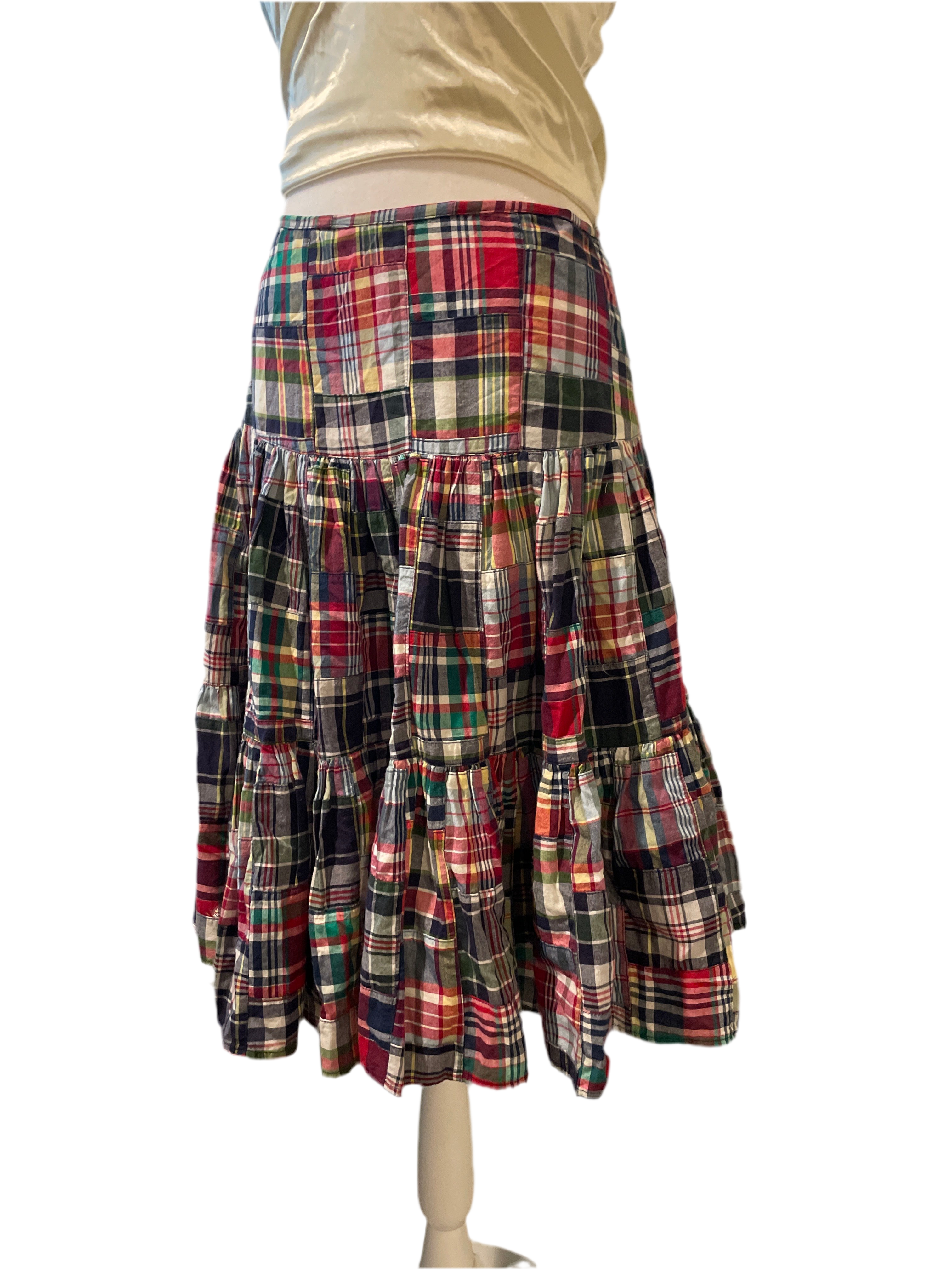 Y2K Plaid Midi Skirt