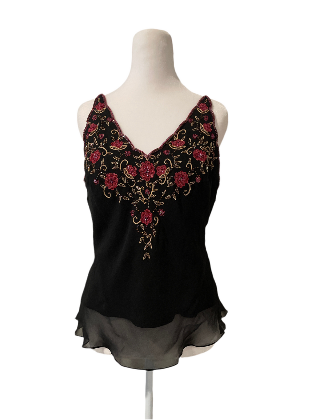 Sue Wong 100 % Silk Beaded Top